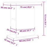 Aquarium Stand Black 75x36x72.5 cm Engineered Wood 833648