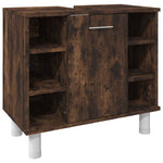 ZNTS 3 Piece Bathroom Cabinet Set Smoked Oak Engineered Wood 3187606