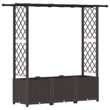 Raised Bed with Trellis and Roof Brown 162.5 x 40 x 138 cm PP 42032519