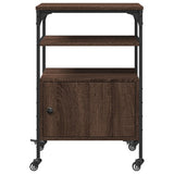 Printer Stand 3-Tier Brown Oak 50x40x76 cm Engineered Wood 842295