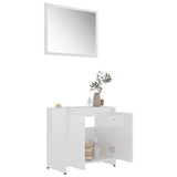 Bathroom Furniture Set High Gloss White Engineered Wood 802657