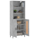 Highboard Concrete Grey 69.5x34x180 cm Engineered Wood 3189977