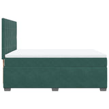 Box Spring Bed with Mattress Dark Green 140x190 cm Velvet 3290909