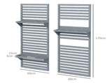 Wall Mounted Plant Stands Set of 2, Fir Wood Flower Stand with Shelves and Slatted Trellis for T3398P325123