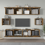 6 Piece TV Cabinet Set Smoked Oak Engineered Wood 3114363
