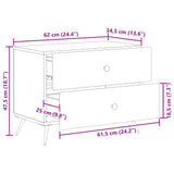 Bedside Cabinet Grey Sonoma 62 x 34.5 x 47.5 cm Engineered Wood 895471