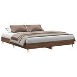 Bed Frame without Mattress Brown Oak 160x200cm Engineered Wood 3329036