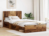 Bed Frame with Storage and Headboard Old Wood 75 x 190 cm 3414273