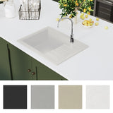 ZNTS Kitchen Sink with Overflow Hole Oval White Granite 147104