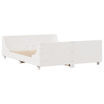 ZNTS Bed Frame without Mattress White 140x200 cm Solid Wood Pine 3323768