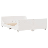 ZNTS Bed Frame without Mattress White 140x200 cm Solid Wood Pine 3323768