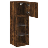 TV Cabinet with LED Lights Smoked Oak 30.5x30x90 cm 837009