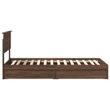 Storage Bed with Drawer Brown Oak 90 x 190 cm Engineered Wood 3410846