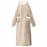 Blanket Hoodie Beige M Fleece and Flannel 42017183