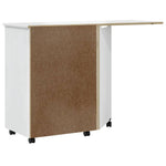 ZNTS Rolling Cabinet with Desk MOSS White Solid Wood Pine 355901