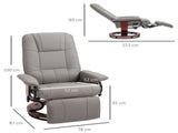 360&deg Swivel Recliner Chair with Footstool, Manual Recliner Armchair with Wooden Base, Faux T3398P328115