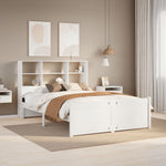 ZNTS Bookcase Bed without Mattress White 140x190cm Solid Wood Pine 3322464