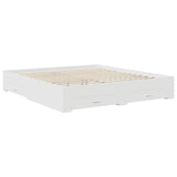Bed Frame with Headboard White 180 x 200 cm Engineered Wood 3411271