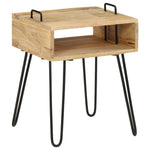 ZNTS Bedside Table Solid Mango Wood 40x34x47 cm 246019