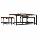 Nesting Coffee Tables 5 pcs Smoked Oak Engineered Wood 835336