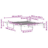 Bed Frame with Side Tables Natural 200 x 220 cm Solid Pine Wood 873256