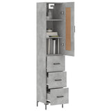 Highboard Concrete Grey 34,5x34x180 cm Engineered Wood 3200197