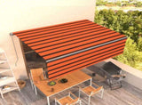 Manual Retractable Awning with Blind 4.5x3m Orange&Brown 3069440