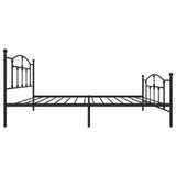 Metal Bed Frame without Mattress with Footboard Black 107x203cm 353453