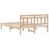 Bed Frame Brown 135 x 190 cm Solid Pine Wood 872383
