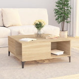 Coffee Table Sonoma Oak 80x80x36.5 cm Engineered Wood 821103