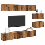 TV Cabinet Set Wall-mounted Old Wood Engineered Wood 3393351