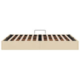 Storage Bed with Mattress Creme 140 x 190 cm Fabric 3370014