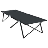 Folding Camping Bed 2 pcs Black 206 x 76 x 74 cm Oxford fabric 42003169
