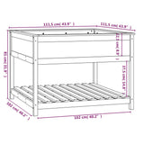 Planter with Shelf Black 111.5x111.5x81 cm Solid Wood Pine 823805
