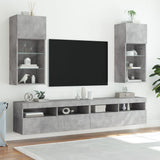 2 Piece TV Cabinet Set with LED Lights Concrete Grey 40,5x30x90 cm 837050