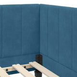 Corner Bed Frame with Headboard Blue 80 x 200 cm Velvet 42016327