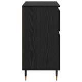 Sideboard Black Oak 60 x 35 x 70 cm Engineered Wood and Iron 881725