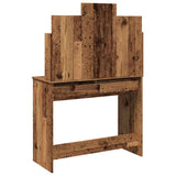 Dressing Table with Mirror Old Wood 96x39x142 cm 857011