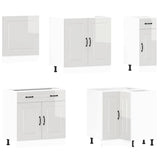 11 Piece Kitchen Cabinet Set Kalmar Gloss White Engineered Wood 3314913