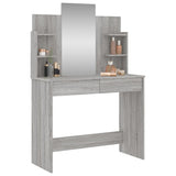 Dressing Table with Mirror Grey Sonoma 96x39x142 cm 837580
