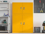 Storage Cabinet 2 pcs Mustard Yellow 90 x 40 x 175 cm Steel 3438720