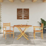 Chair 2 pcs Brown 56 x 55 x 90.5 cm Solid Teak Wood 42002314