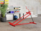 400 kg Foldable Ride-On Mower Jack Lift, Adjustable Steel Lifting Device, for Lawn Mower, ATV, Red T3398P376690