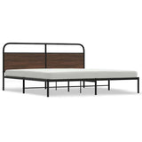 Metal Bed Frame without Mattress Brown Oak 200x200 cm 3318659