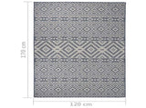 Outdoor Flatweave Rug 120x170 cm Blue Stripes 340837