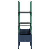 Garden Planter with Trellis Blue Grey 120x40x142.5 cm PP 367956