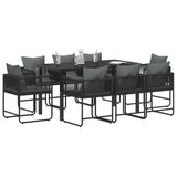 Garden Dining Set 9 pcs Black and Anthracite 160 x 80 x 73 cm 3448909