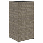 ZNTS Garden Planter Grey 40x40x80 cm Poly Rattan 366415