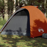 ZNTS Camping Tent Dome 4-Person Grey and Orange Waterproof 94337