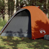 ZNTS Camping Tent Dome 4-Person Grey and Orange Waterproof 94337